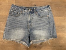 Old Navy OG Straight High Rise Women's Stretch Jean Shorts Frayed Hem 3" Size 6