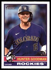 Hunter Goodman 2025 Topps Heritage #217 Rockies MLB READ FREE SHIP AutographDen