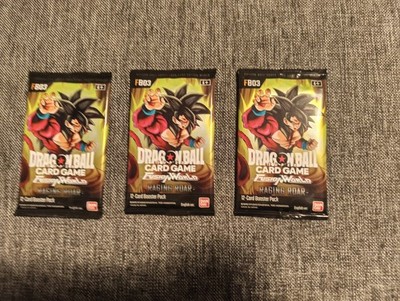 3 x Dragon Ball TCG FB03 Fusion World Raging Roar Booster Pack ENG sealed OVP