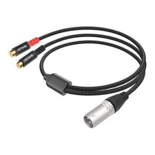3Pin XLR to 2 RCA Y Splitter Patch Cable,Balance XLR Male to Dual Unbalanced ...