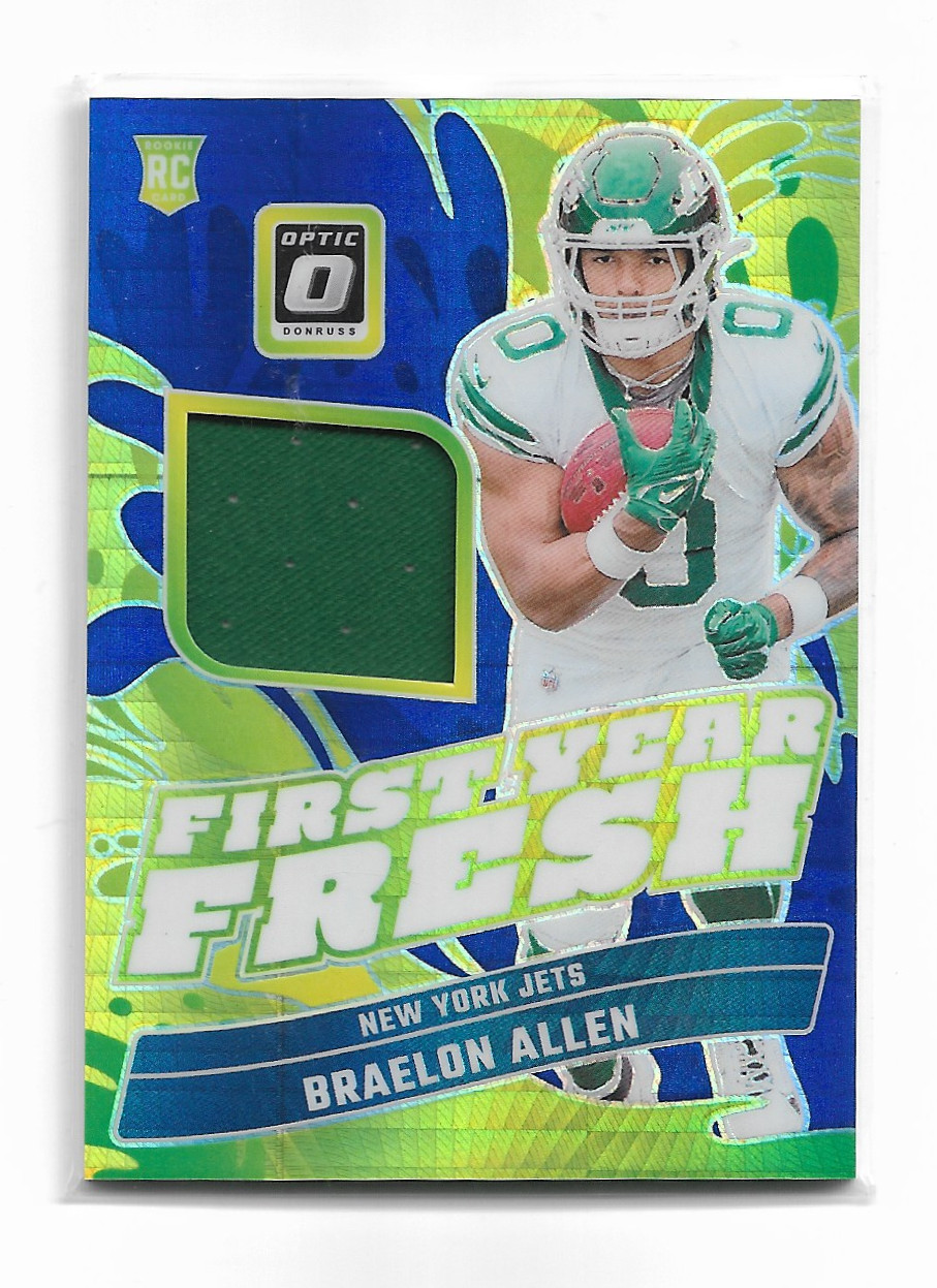 Braelon Allen Panini Donruss Optic First Year Fresh Relic #FYFBAN Blue Hyper