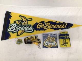 Savannah Bananas Lot: Pennant Lanyard Magnet Koozie Key Chain New
