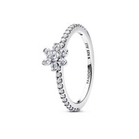 Ring 54 - Sterlingsilber - Funkelnde Blume Ring