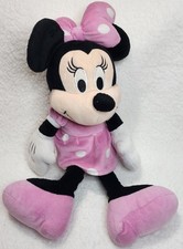 Disney Minnie Mouse Plush Pink Polka Dot Dress, Just Play, 14 Inch