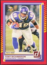 2025 Donruss Press Proofs Red Parallel #70 Tony Richardson Minnesota Vikings 