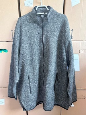 Identic Strickfleece Island-Jacke, dunkelgrau/schwarz - Gr. 6XL