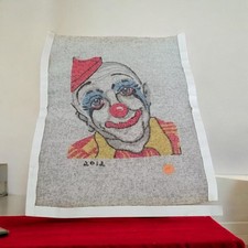Clown Head Needlepoint 2012 Canvas Only 14"x12"