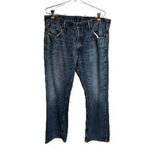 Levi's Jeans Men 36x30 Vintage 527 Blue Denim Dark Wash Frayed Hem Bootcut