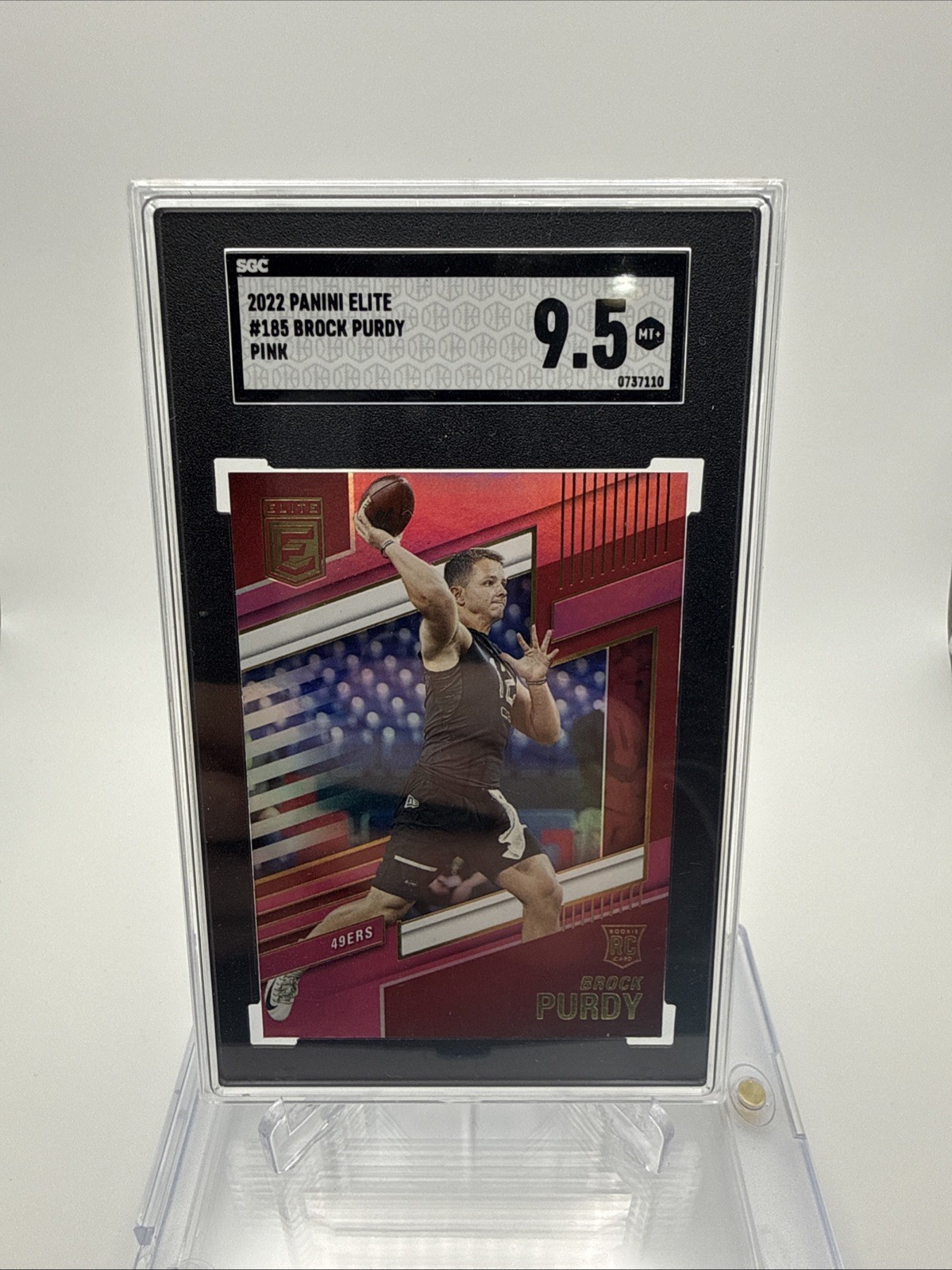 2022 Panini Donruss Elite Rookies Brock Purdy #185 Pink (RC) SGC 9.5
