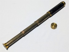 Brass Leather Collapsible Spyglass 15" Telescope Nautical Marine VINTAGE STYLE