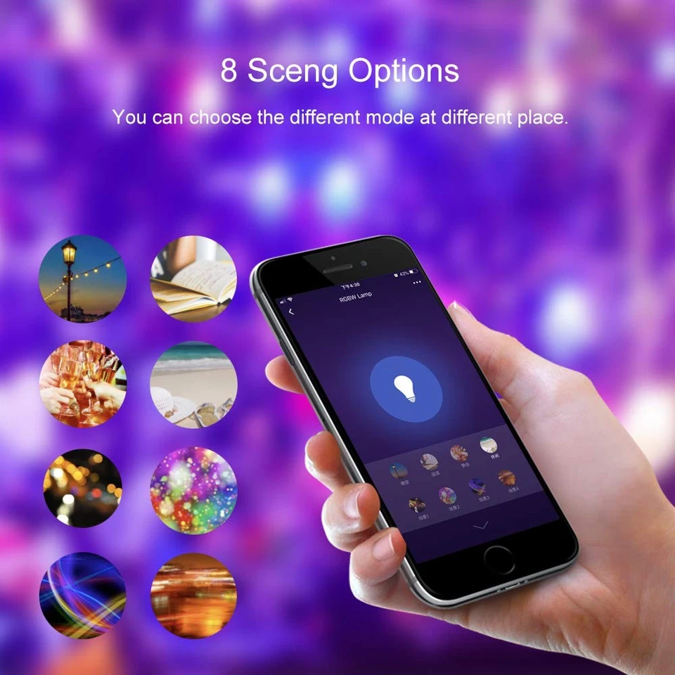 LED Candelabra Bulbs E12 Base, Color Changing and Dimmable Smart Light Bulb, ... - Image 4 of 4