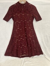 BCBG MaxAzria Aileen Lace Dress XS Red Cranberry Cocktail Party Classic Style