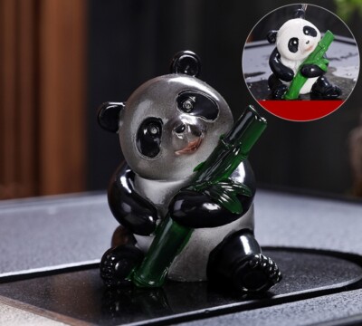 Color Change In Touch Of Hot Water Resin Panda Statue Table