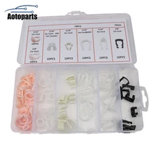 70 Pieces Fuel Line Retainer Clip 7 Size 3/8 5/16 Assortment for Chrysler Ford