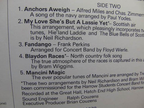 Harrow Students Concert Band 1978 LP Rosehill RR 12791 - Imagen 4 de 6