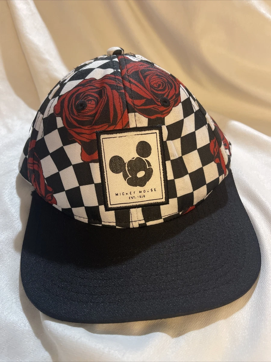 Disney Mickey Mouse X Neff Check Roses Snapback Hat Adult Unisex