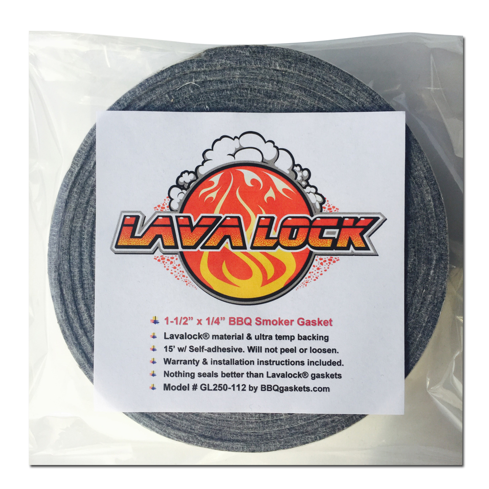 Grey Lavalock® Gasket High Temp BBQ Smoker Grill Self Stick 1-1/2 x 1/4 x 15 1.5