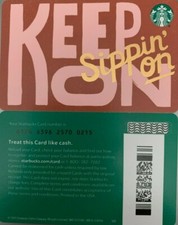 2020 STARBUCKS "KEEP ON SIPPIN ON" GIFT CARD #6176 NO VALUE MINT 