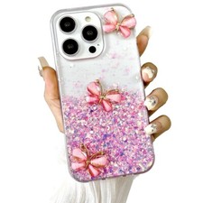 For iPhone 17 Pro Max 16 15 14 12 11 XR 7 Luxury Glitter Shockproof Phone Case