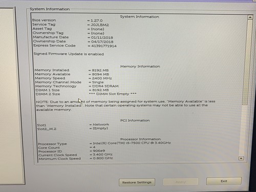Dell OptiPlex 5250 AIO 22" Intel Core i5-7500 3.4GHz 8GB RAM 240GB SSD NO OS - Picture 2 of 8