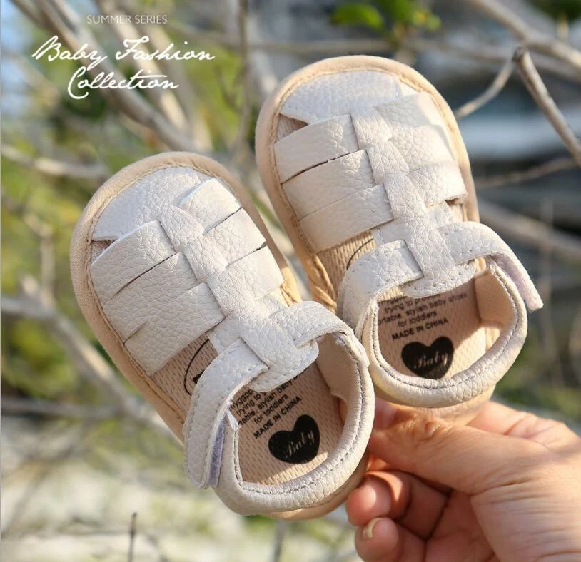 Fashion Leather Sandals Baby Boy Pram Shoe Toddler Rubber PreWalker Trainer 0 18