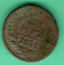Russia Copper Denga ½ Copeck 1741 Ivan VI Antonovich 43