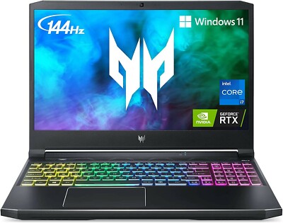 Acer Predator Gaming Laptop, i7-11800H/RTX 3060/15.6