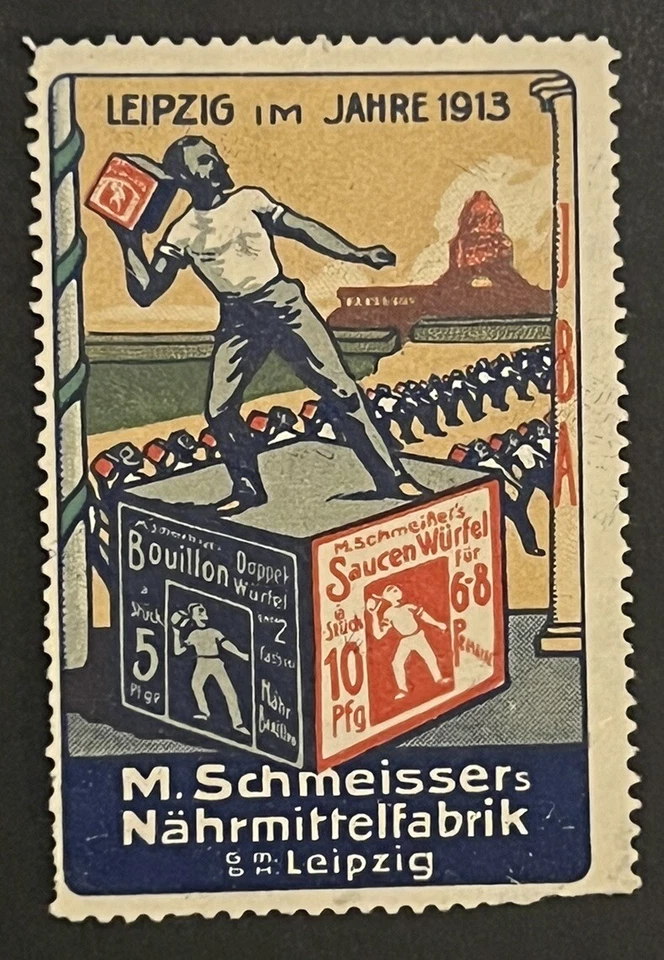 Travelstamps: 1913 Germany Cinderella - Schmeisser’s Food Factory Leipzig No Gum - Image 3 of 4