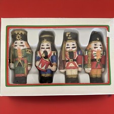 KURT ADLER SANTA'S WORLD NUTCRACKERS Ornaments SET 3  BISQUE CERAMIC A18