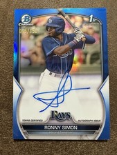 2023 Bowman Chrome Ronny Simon Bowman 1st Blue Refractor AUTO /150 RAYS