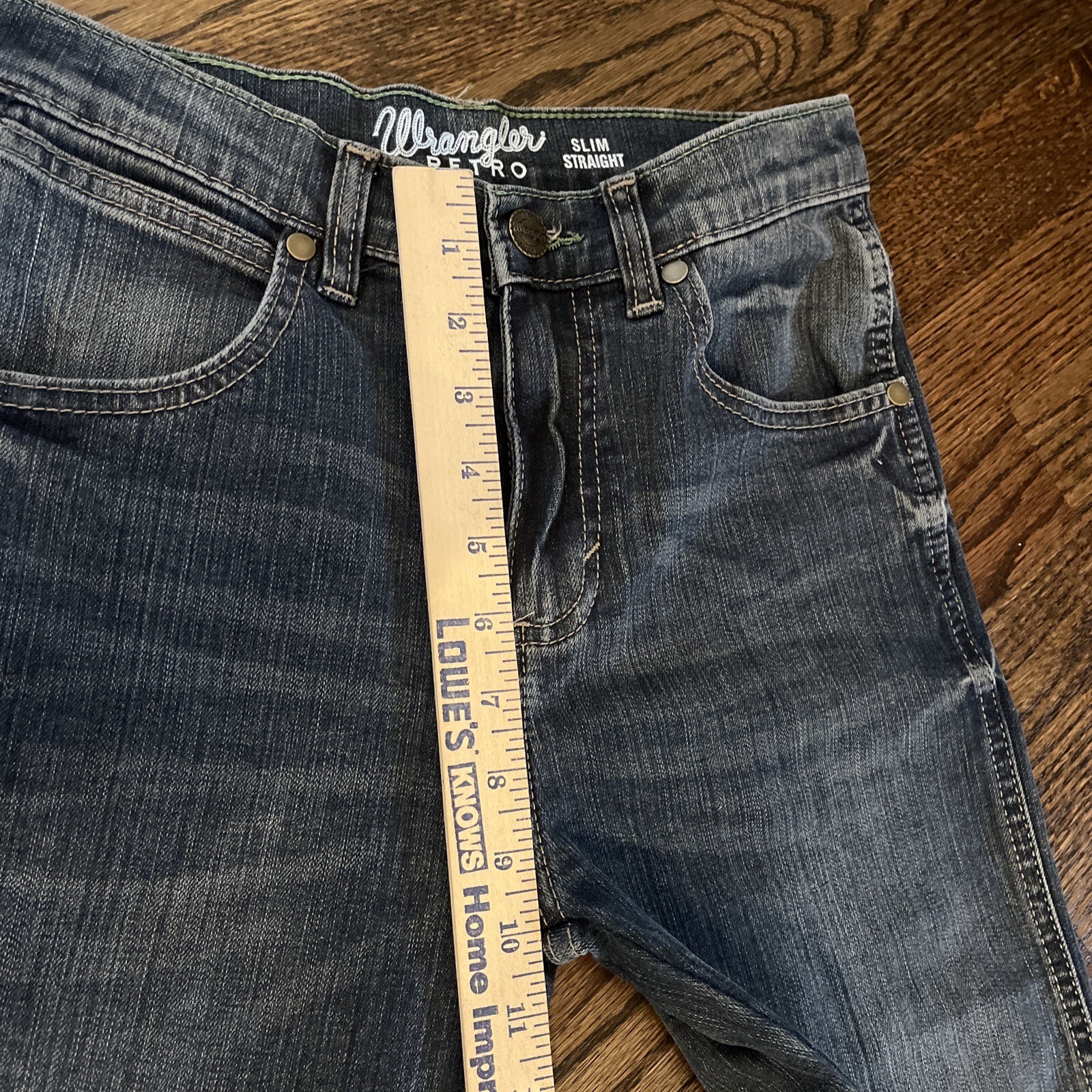 Wrangler Retro Slim Fit Straight Leg Boys Jean Sz 14 Slim Adjustable Waist Denim - View 6