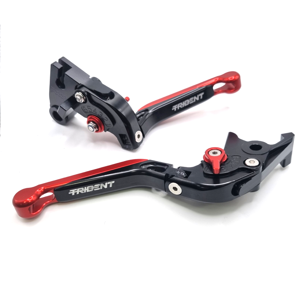 TRIUMPH TRIDENT 660 2124 BLACK RED ADJUSTABLE EXTENDABLE BRAKE CLUTCH LEVERS eBay