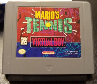 MARIO'S TENNIS Nintendo Virtual Boy TESTED WORKING Authentic Game Cartridge RARE