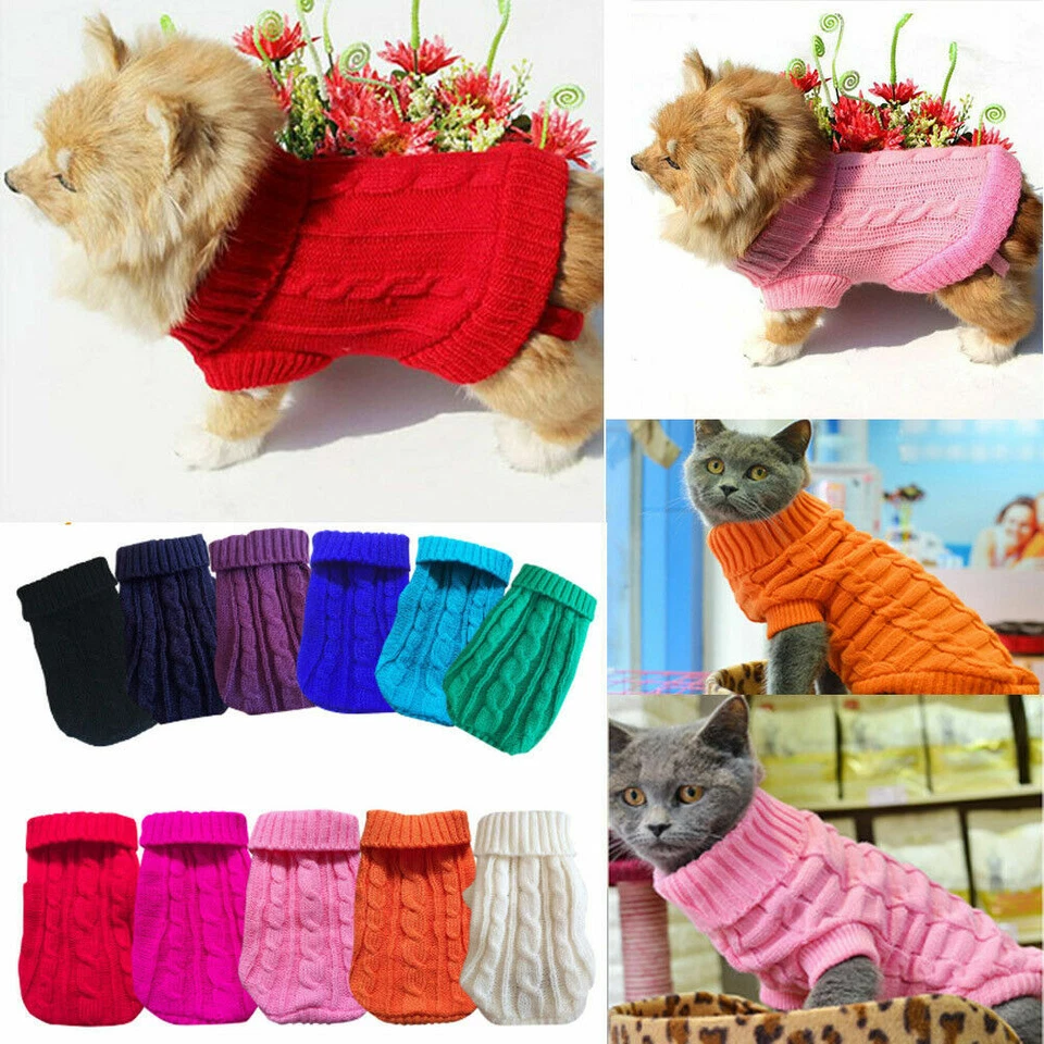 Winter Dog Clothes Puppy Pet Cat Sweater Jacket Coat For Small Dogs Chihuahua    - Image 2 of 4