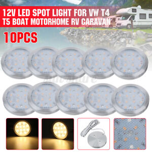 10Pcs 12V Interior LED Spot Lights For Camper Van Caravan Motorhome White light