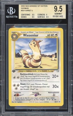 2001 Pokemon GERMAN 1st Edition Neo Genesis Wiesenior-Furret 35
