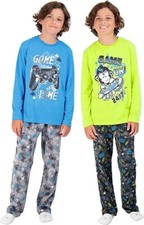 Sleep On It 4PC Boys Pajamas Set with Pants Long Sleeve Tops 2 Full Sets 8-10