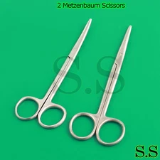 2 O.R GRADE METZENBAUM SURGICAL VETERINARY SCISSORS STRAIGHT+ CURVED TIP 6" 
