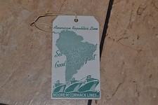 Ship Ephemera Luggage Tap American Republics Line Moore McCormack Lines