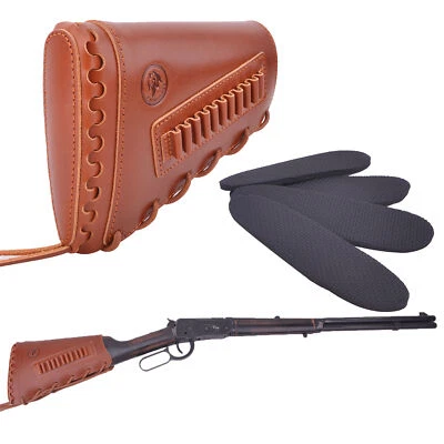 WAYNE' S DOG Genuine Leather Rifle Shotgun Cheek Rest Cover Buttstock for Hunting Shooting