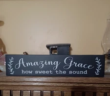 Rustic Primitive Farmhouse Amazing Grace Christian Sign Country Shabby Home