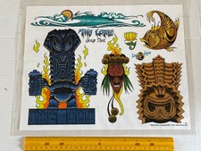 Vintage Art Tattoo Flash Sheet Tiki Lotus George Davis /T652