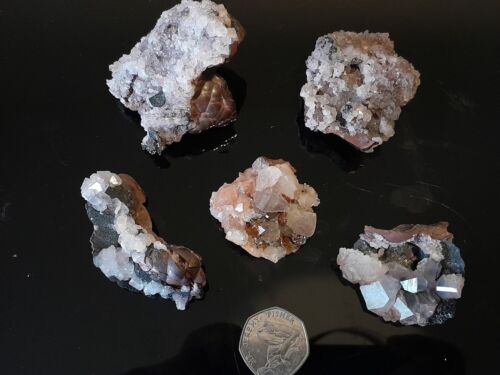 5 X Quartz, Specularite & Kidney Ore Hematite Cleator Moor West Cumbria Minerals - Picture 1 of 8