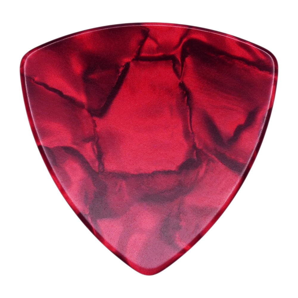 Celluloid Red Pearl Guitar Or Bass Pick - 0.46 mm Light - 346 Rounded Triangle