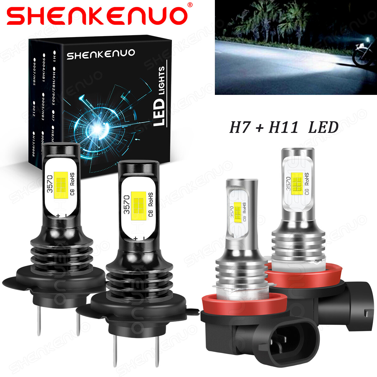 For 2011-2023 Suzuki GSXR600 GSXR750 6000K LED Headlight Bulbs Kit