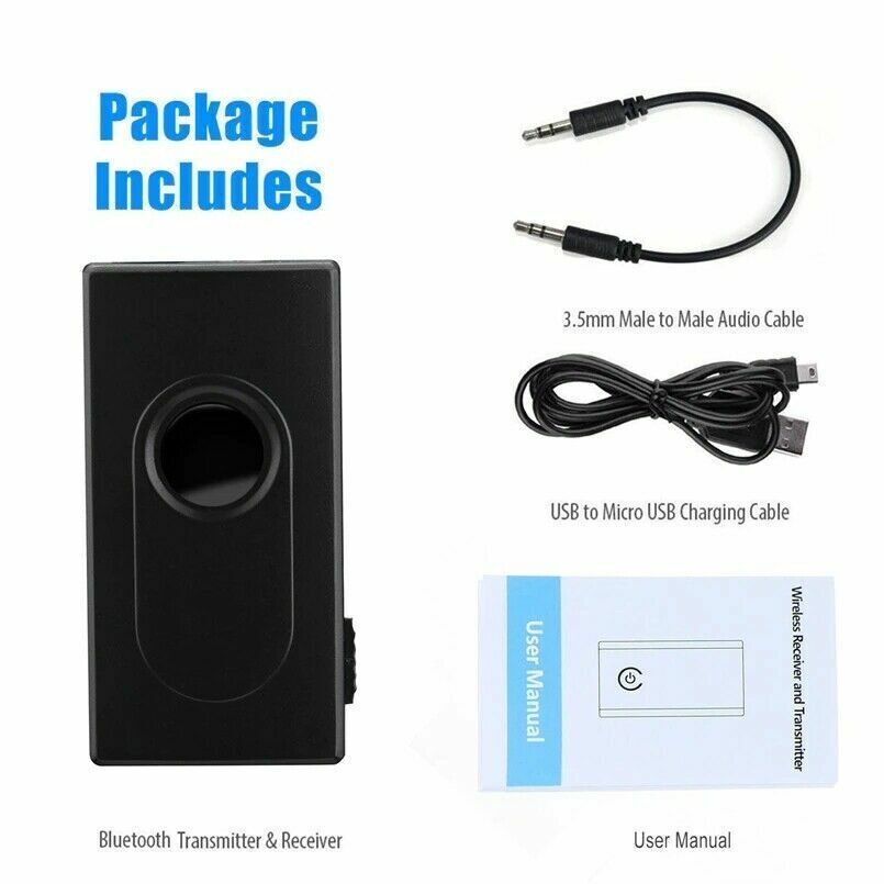 Bluetooth Transmitter Receiver 2 IN 1 Wireless Audio 3.5mm Jack Aux Adapter