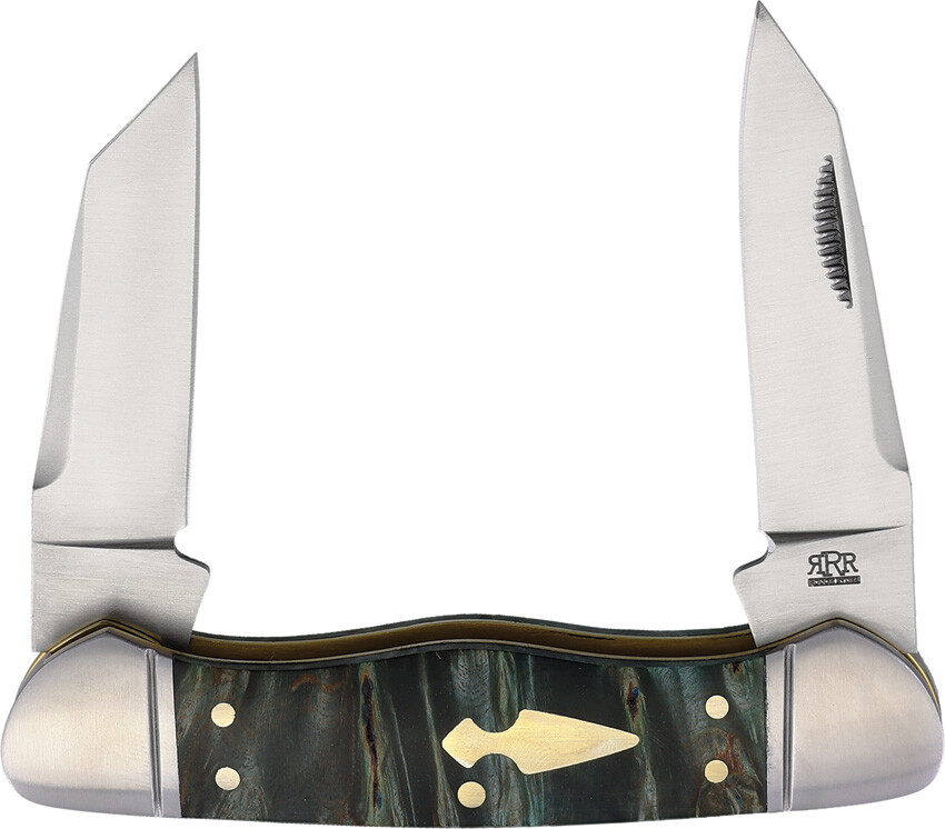 Pocket Knife D 2 Tool Steel Blade Stabilized Oak Wood Handle