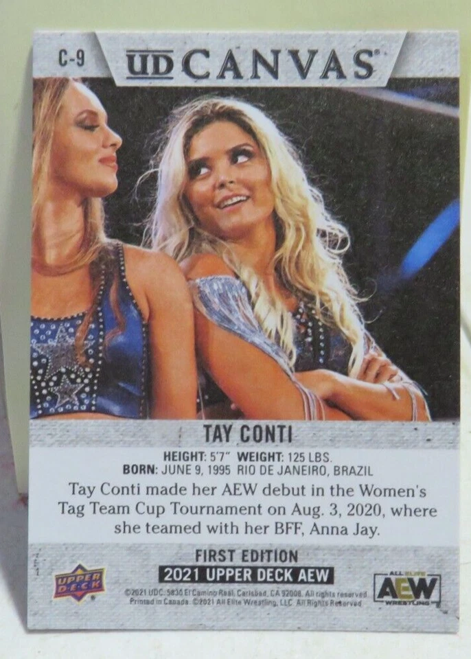 Tay Conti - 2021 UD Upper Deck AEW Canvas First Edition Card #C-9 - Image 2 of 2