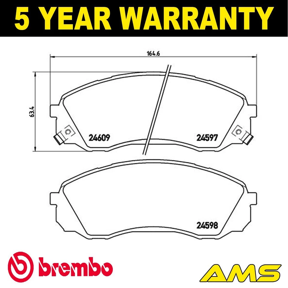 Fits Hyundai iload i800 Kia Sedona Dodge H 100 Brake Pads Set Front Brembo - Изображение 2 из 4
