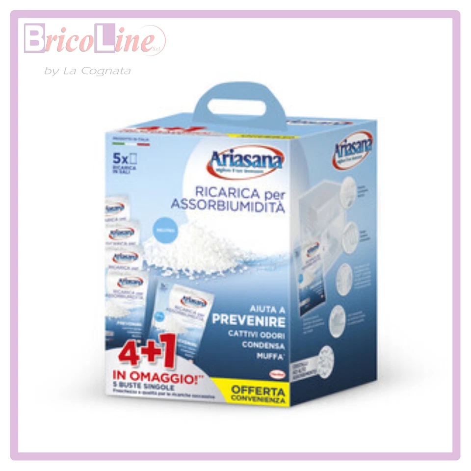 HENKEL ARIASANA RICARICA IN SALI NEUTRI ANTIUMIDITA' 5 BUSTE DA GR.450